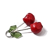 Dyed Synthetic Turquoise Skull Cherry Pendants PALLOY-JF04110-01-3