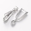 Platinum Plated Brass Pinch Bails X-KK-B739-P-2