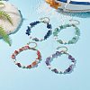 4Pcs 4 Style Natural Mixed Gemstone Chip Beaded Bracelets Set with Natural Pearl for Women BJEW-TA00072-2