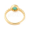 Round Natural Amazonite Adjustable Rings RJEW-Q817-03G-01-3