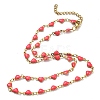 Ion Plating(IP) Golden 304 Stainless Steel Heart Link Chain Necklaces NJEW-E098-02G-05-1