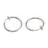 Tarnish Resistant 304 Stainless Steel Retractable Clip-on Hoop Earrings X-STAS-O135-01C-2
