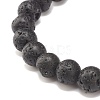 Natural Pearl & Lava Rock Beaded Stretch Bracelet BJEW-JB07760-5