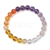 Natural Quartz Crystal & Amethyst & Carnelian Beaded Stretch Bracelets for Women BJEW-TA00553-2