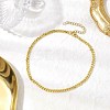 Brass Curb Chain Anklets AJEW-AN00582-2