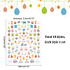 Globleland 10 Sheets 10 Style Paper Nail Art Stickers Decals DIY-GL0006-05-2
