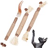 Gorgecraft 3 Pcs 3 Styles Wood Chew Sticks Cat Teeth Cleaning Chew Toy AJEW-GF0003-49-1