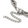 Non-Tarnish 304 Stainless Steel Leaf Link Chains Bracelets for Men & Women BJEW-D042-15P-3