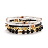 5Pcs 5 Style Natural Black Onyx & Synthetic Hematite & Glass Sead Beads Stretch Bracelets Set BJEW-JB07670-02-1