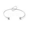 Non-Tarnish Oval 201 Stainless Steel Cuff Bangles for Women Girls STAS-K247-04P-2