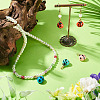 5Pcs Handmade Porcelain Pendants PALLOY-TAC0293-7