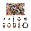 Kissitty 20Pcs 10 Style Transparent Resin & Walnut Wood Pendants RESI-KS0001-09-2