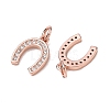 CZ Brass Micro Pave Cubic Zirconia Horse Shoe Charms ZIRC-L018-13RG-2