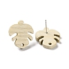 Ash Wood Stud Earring Findings EJEW-N017-011G-3