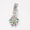 Alloy Rhinestone European Dangle Charms PALLOY-F199-44-2