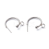 Non-Tarnish 304 Stainless Steel Half Hoop Earrings STAS-Z028-B01-P-1