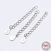 925 Sterling Silver End with Extender Chains and Teardrop Charms STER-F036-26S-48mm-1