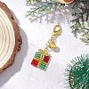 Christmas Gift Handmade Glass Seed Beads Pendant Decoraitons HJEW-MZ00350-04-1