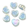 UV Plating Rainbow Iridescent Acrylic Enamel Beads OACR-G012-12-2
