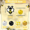 Bees Themed Printed Wood Beads Sets WOOD-YW0001-21-2