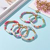 Rainbow Polymer Clay Heishi Beads Stretch Bracelets BJEW-JB05865-2