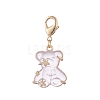 3Pcs Bear Transparent Resin Rhinestone Pendant Decorations HJEW-JM01007-2