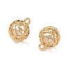 Brass Micro Pave Clear Cubic Zirconia Pendants KK-D261-01G-03-2