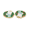 Christmas Theme Rack Plating Alloy Enamel Pendants PALLOY-O109-22LG-3