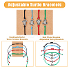 FIBLOOM 12Pcs 2 Colors Tortoise Alloy Link Bracelets Set BJEW-FI0001-40-4