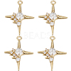 8Pcs Brass Micro Pave Cubic Zirconia Pendants KK-BBC0010-90-1
