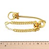 Brass Micro Pave Cubic Zirconia Mittens Bracelets BJEW-C085-01G-5