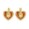 Brass Micro Pave Clear Cubic Zirconia Pendants CU-CBA415D-11G-2