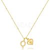Brass Initial and Heart Pendant Necklaces for Women FS-WG01F32-17-1