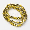 Electroplate Opaque Glass Beads Strands EGLA-A034-P6mm-O06-2