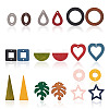 Beadthoven 120Pcs 20 Style Painted Wood Pendants/Links/Cabochons/Bead WOOD-BT0001-05-7