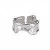 304 Stainless Steel Irregular Cuff Ring X-RJEW-N038-039P-1