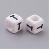 Acrylic Horizontal Hole Letter Beads PL37C9308-T-2