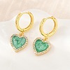 Brass Micro Pave Cubic Zirconia Hoop Dangle Earrings KK-CBA8324-16G-01-1