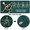 4Pcs 4 Styles Brass Pendant Cabochon Settings KK-PH0010-44G-4