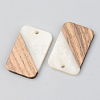 Opaque Resin & Walnut Wood Pendants RESI-S389-049A-C04-2