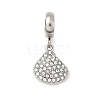304 Stainless Steel Crystal Rhinestone Sea Animal European Dangle Charms STAS-D153-02B-P-1