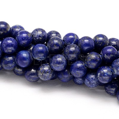 Natural Lapis Lazuli Round Beads Strands X-G-I181-09-4mm-1