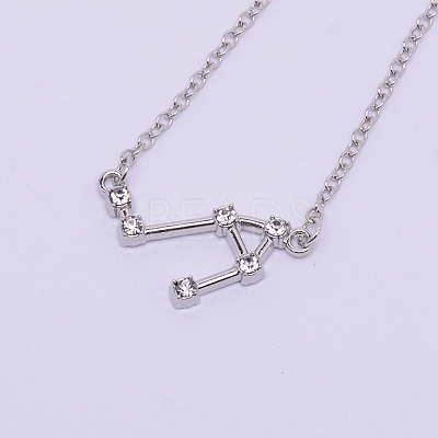 Alloy Rhinestone Pendants Necklaces NJEW-WH0007-02I-1