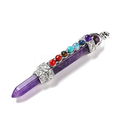 Chakra Theme Natural Amethyst Big Pendants G-I322-06P-01-1