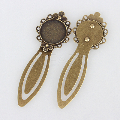 Iron Bookmark Cabochon Settings X-PALLOY-N0084-25AB-NF-1