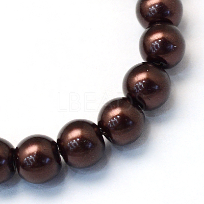 Baking Paint Pearlized Glass Pearl Round Bead Strands HY-Q003-6mm-40-1
