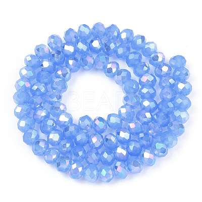 Electroplate Glass Beads Strands EGLA-A034-J8mm-B08-1