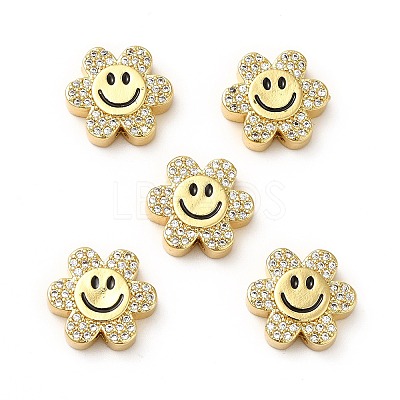 Rack Plating Brass Cubic Zirconia Beads KK-M232-01G-A-1