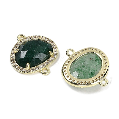 Natural Green Strawberry Quartz Faceted Oval Links G-B126-01G-02-1