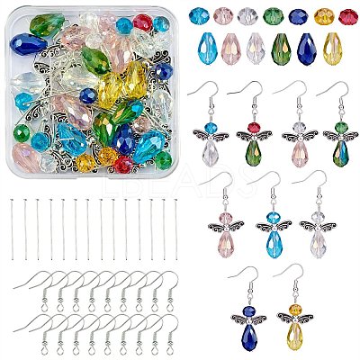 DIY Faceted Beads Earring Making Kit DIY-SZ0007-70-1